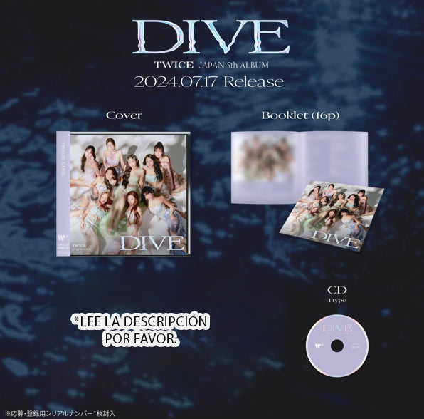 TWICE - DIVE "regular" ver. 5th FULL ALBUM (abierto)